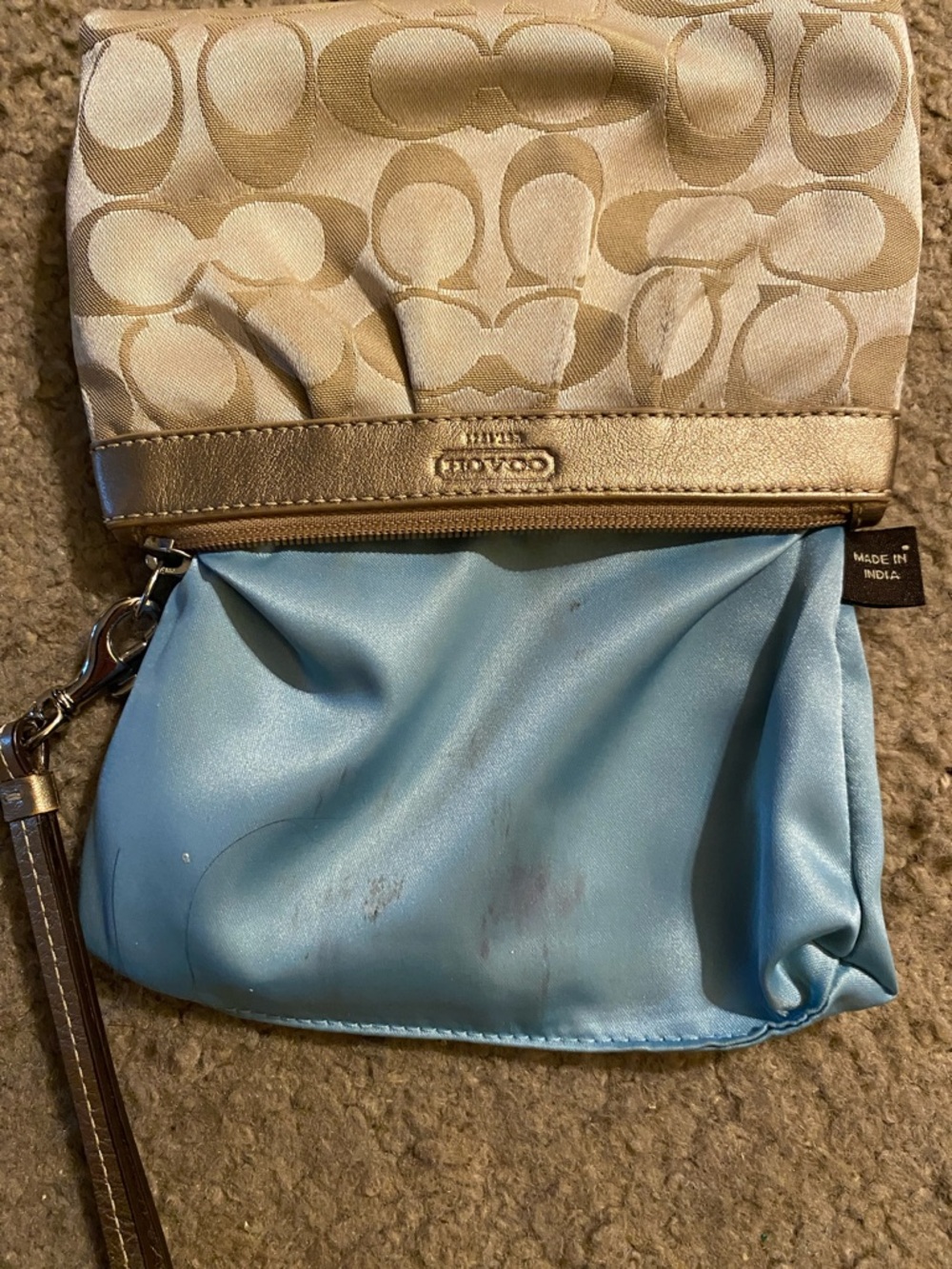 Coach Gold Signature Wristlet Clutch - Picture 5 of 5